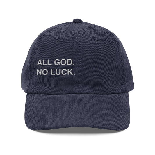 "ALL GOD. NO LUCK." Vintage Casual Stype Cap - Stylish & Casual Accessory for Everyday Wear