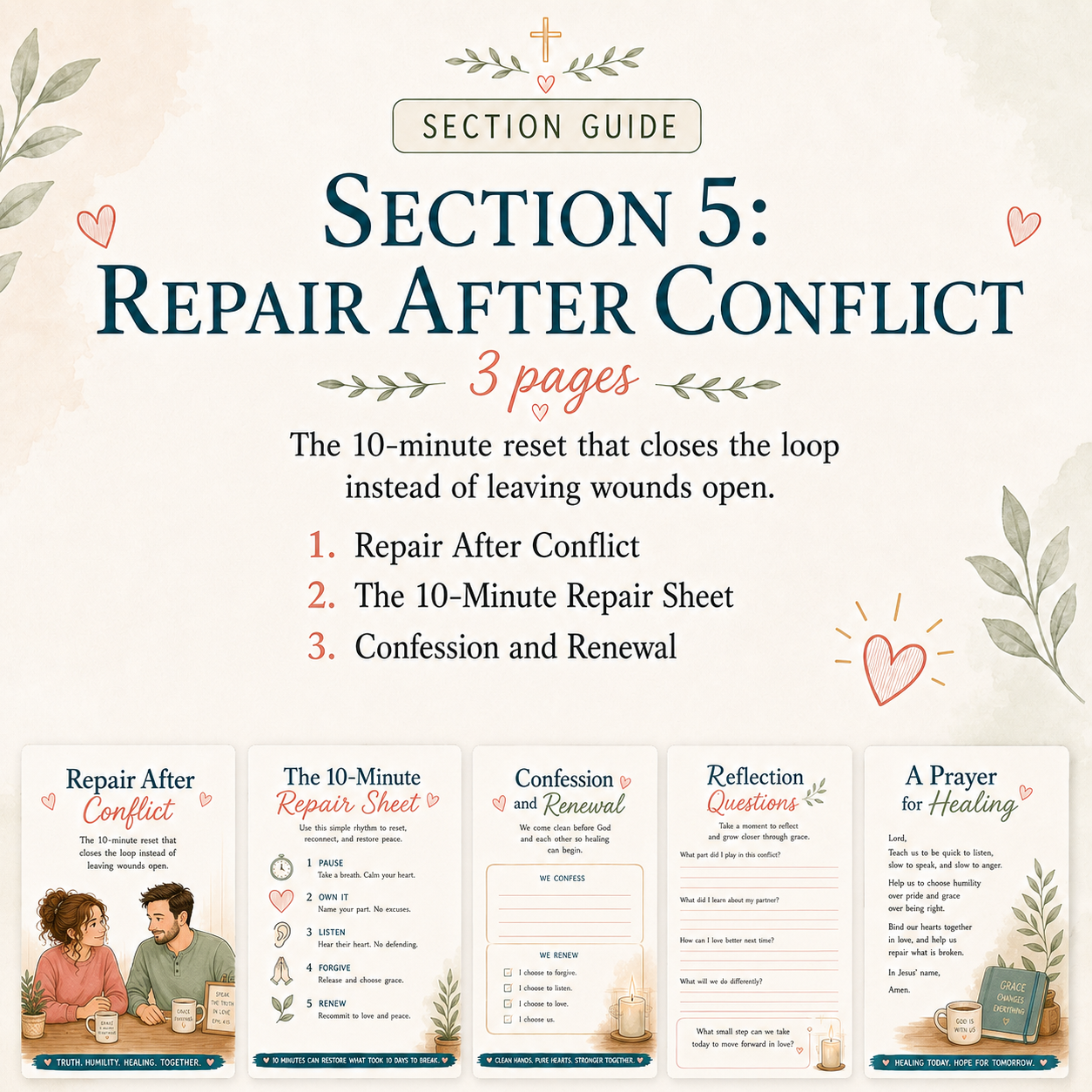 ADHD Marriage Workbook for the Non-ADHD Partner, Christian Couples PDF, 60 Page Printable Faith Based Relationship Guide, Loving With Grace