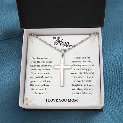 Artisan Cross Necklace for Mom | Christian Mother's Day Gift Set With Heartfelt Card