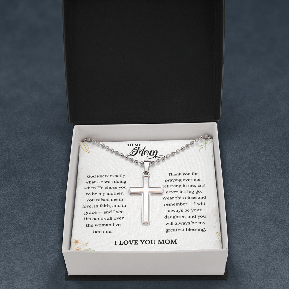Artisan Cross Necklace for Mom | Christian Mother's Day Gift Set With Heartfelt Card