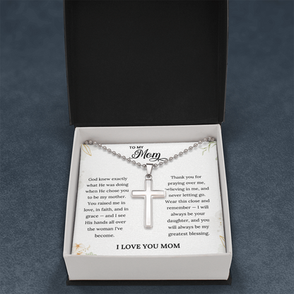 Artisan Cross Necklace for Mom | Christian Mother's Day Gift Set With Heartfelt Card