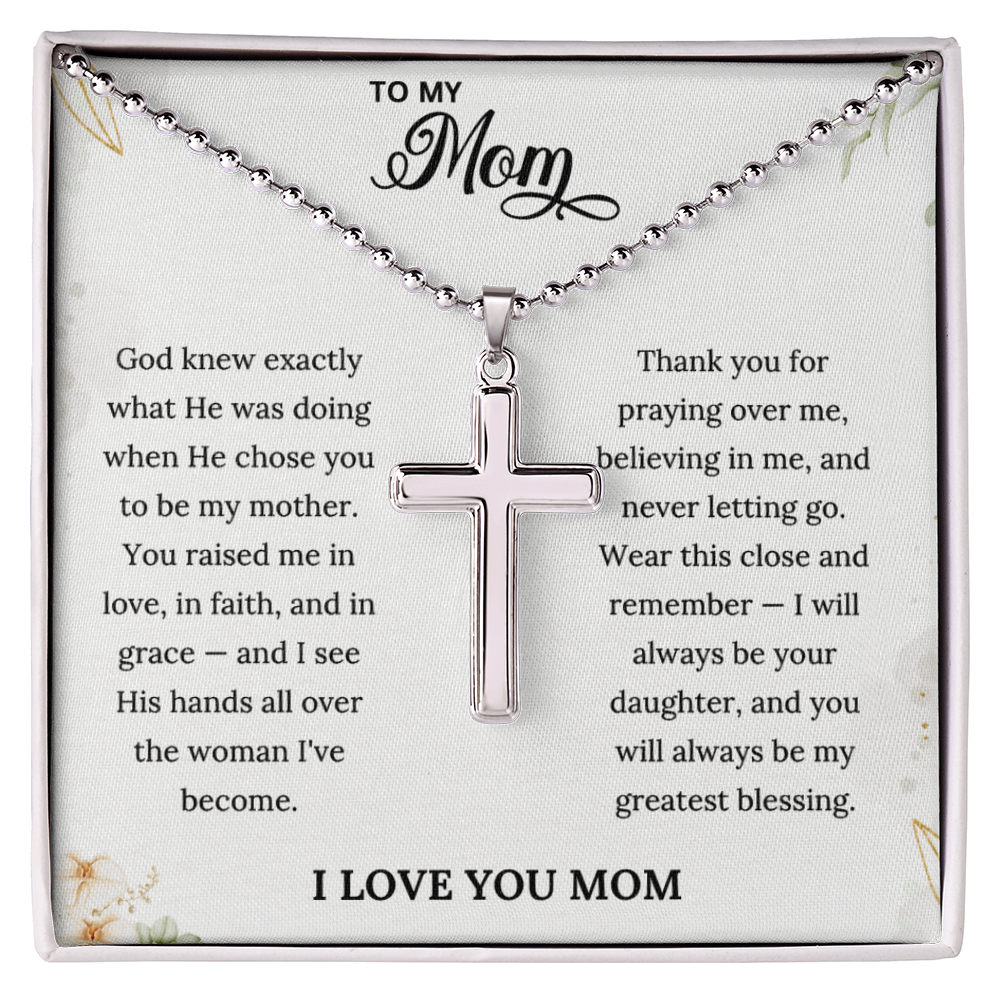 Artisan Cross Necklace for Mom | Christian Mother's Day Gift Set With Heartfelt Card