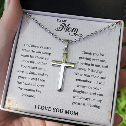 Artisan Cross Necklace for Mom | Christian Mother's Day Gift Set With Heartfelt Card