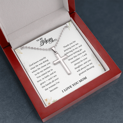 Artisan Cross Necklace for Mom | Christian Mother's Day Gift Set With Heartfelt Card