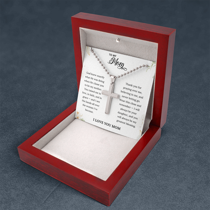 Artisan Cross Necklace for Mom | Christian Mother's Day Gift Set With Heartfelt Card