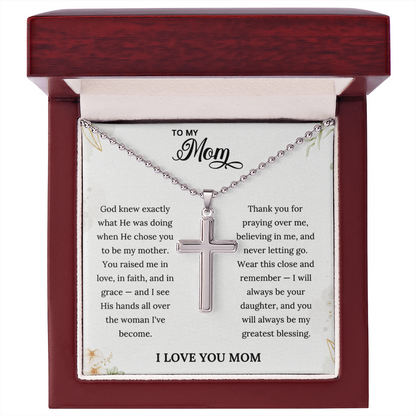 Artisan Cross Necklace for Mom | Christian Mother's Day Gift Set With Heartfelt Card