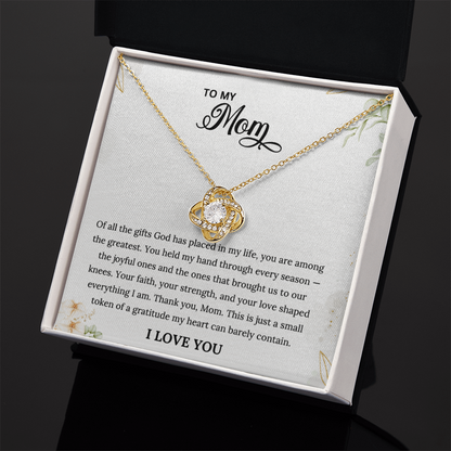 To My Mom —  Infinity Necklace & Keepsake Card  | Faith, Strength & Love