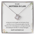 Infinity Necklace for Mother-in-Law With Heartfelt Card