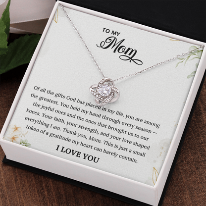 To My Mom —  Infinity Necklace & Keepsake Card  | Faith, Strength & Love