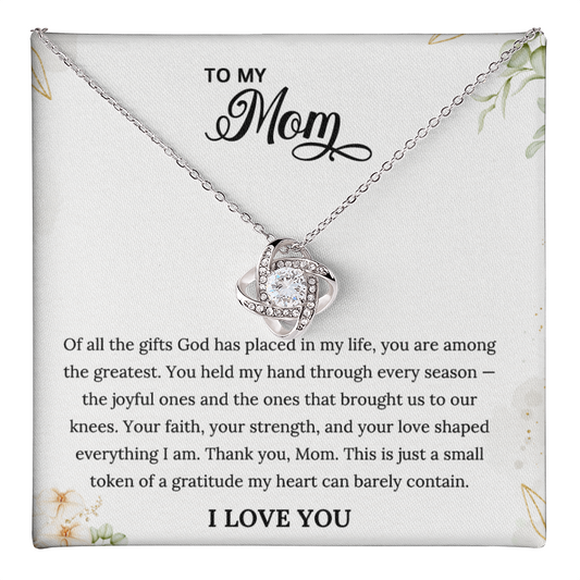 To My Mom —  Infinity Necklace & Keepsake Card  | Faith, Strength & Love