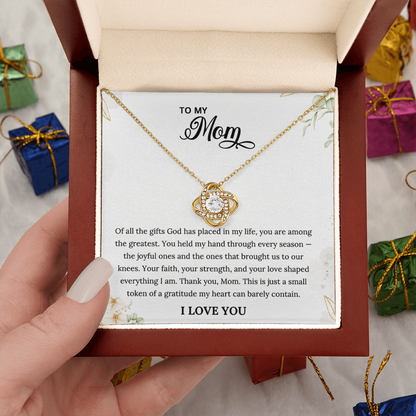 To My Mom —  Infinity Necklace & Keepsake Card  | Faith, Strength & Love