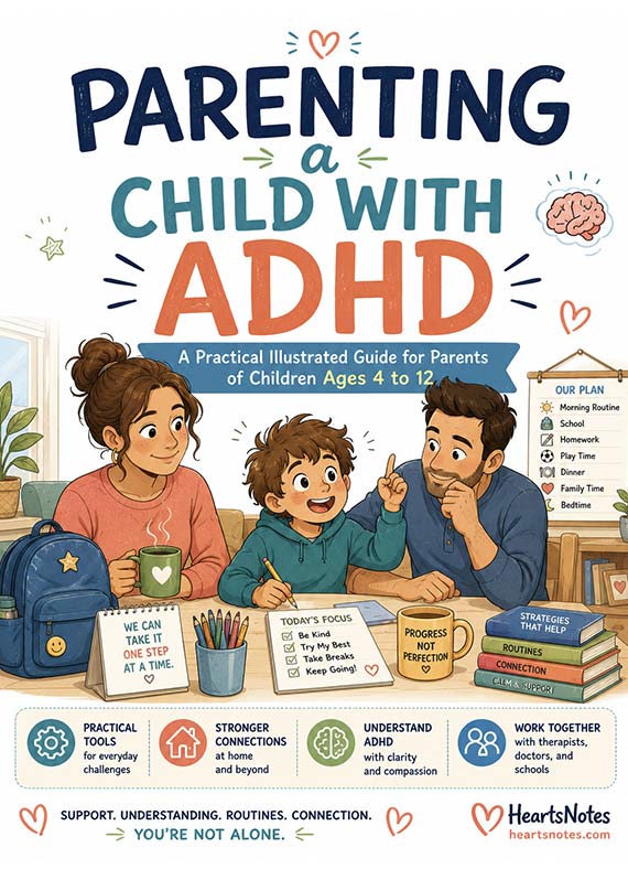 A Practical Illustrated Guide for Parents of Children with ADHD Ages 4 to 12 — HEARTS NOTES Christian book and faith resource